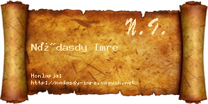 Nádasdy Imre névjegykártya